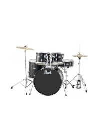 Resim Pearl Rs525sc/c31 - Roadshow Jet Black 5 Parça 22b/10t/12t/16f/14s Aksamlı & Zilli Akustik Davul Seti 