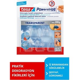 Resim Yapışkanlı Askı, İz Bırakmadan Sökülebilir,şeffaf, 5'li 