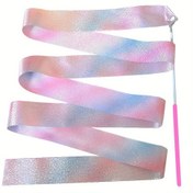 Resim Parıltılı Dans Kurdelesi - Dikişsiz Dönüşler için Yüksek Kaliteli Polyester, Ritmik Sanat, Bale Performansları, Jimnastik için İdeal: Evrensel Uygulama ve Beceri Seviyesini ve İfadeyi Geliştirir 