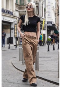 Resim Madmext Camel Straight Fit Kargo Pantolon Mg1601-camel Camel 