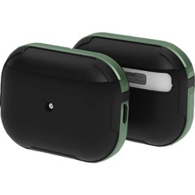 Resim İlkyaz Fashion Apple Airpods Pro 2 (2.nesil) Mo-A8 Armor Kılıf - Koyu Yeşil 