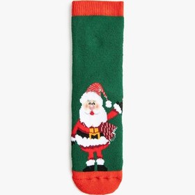 Resim Koton Yılbaşı Temalı Havlu Çorap Noel Baba Detaylı Yeşil 5wkb80021aa Yeşil 