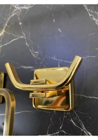 Resim İsaoğlu Yapı Gold Askılık Altın Banyo Askılık Bornozluk Pirinç Malzeme Gold 