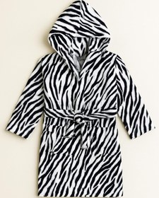 Resim Wild Spirit Zebra Desen Genç & Çocuk Kapşonlu Bornoz - %100 Pamuk, Unisex Zebra Baskılı - Zebra Baskılı / 13-14 Yaş 