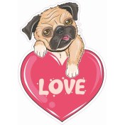 Resim Sticker Atölyesi Hayvan - Köpek - Pug Sticker - 17250 