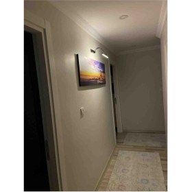 Resim DNC Lighting Ledli Pilli Siyah Kasa Sarı Işık Banyo Duvar Ayna Tablo Aydınlatması Flüt Kuğu Ledli Aplik GU10 Met 