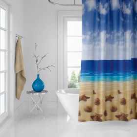 Resim Tropik Home Banyo Perdesi - Tek Kanat Duş Perdesi, Polyester Kumaş Duşakabin Perdesi 180X200 cm Küvet Perdesi 