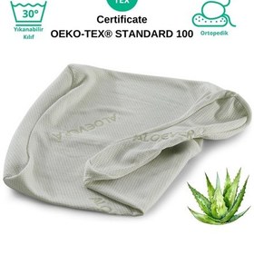 Resim Rudu Aloevera Yastık Kılıfı Çift Taraflı Visco Visko 51x41x13-11cm Beyaz - Yeşil 