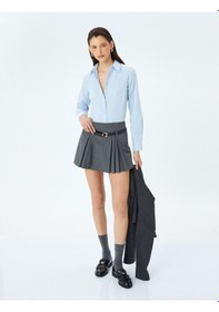 Resim Koton Uzun Kollu Slim Fit Klasik Poplin Gömlek Mavi 5sak60043uw Mavi 