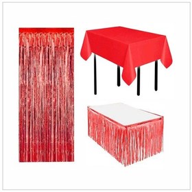 Resim Kırmızı Masa Örtüsü, Kırmızı Masa Eteği, Kırmızı Arka Fon 
