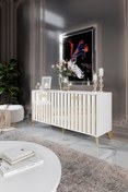 Resim Mapa Dubai Konsol Mdf Mebran Kapak Beyaz Gold 