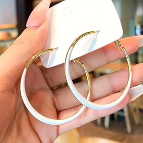 Resim 1 Pair Boho Şıklık 14K Altın Kaplama Büyük Halka Küpeler, Demir Malzeme ile Paslanmaz Çelik Post, Parti ve Balodaki Etkili Takılar için Moda, Tüm Mevsimler için Çok Yönlü Şık Takı 