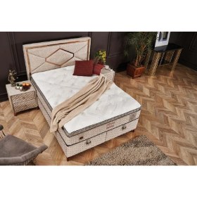 Resim Tutku Yatak Immune Defense Pedli 4 Mevsim Kuş Tüyü Sünger Torba Yaylı Yatak Seti Yatak+Baza+Başlık 90X190 