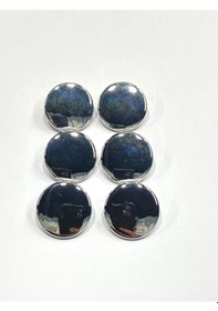 Resim Ceket Düğmesi / Metalize Plastik Düz Model / Gümüş 2,2 Cm 