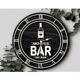 Resim Bk Gift Barlara Özel Dekoratif Siyah Ahşap Duvar Saati 35cm-12 , Bar Duvar Saati , Cafe Duvar Saati , Özel Ahşap Saat Kobitmeyen138342 Bk Gift 