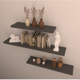 Resim Rafkestir 3 Lü Raf Set ( 75 - 55 - 35 ) Antrasit ( Mat ) 