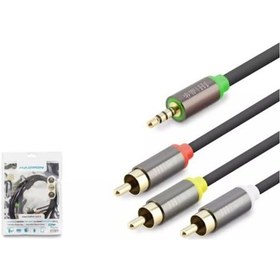 Resim Hadron Hdx1064 3.5mm To 3rca Kablo 2lıne Gold 1.5m Siyah 