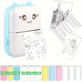 Resim Mini Termal Yazıcı - Yüksek Hızlı Siyah Beyaz Metin ve Fotoğraf Yazıcısı, Çok Fonksiyonlu Etiket Yapıcı, USB Şarj, Kolay Kurulum, En İyi Cadılar Bayramı Hediye Seçimi 