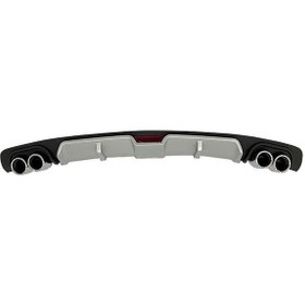 Resim Fiat Linea Uyumlu Gri Difüzör 4 Krom Egzoz Görünümlü Difizör Arka Ek Body Kit 