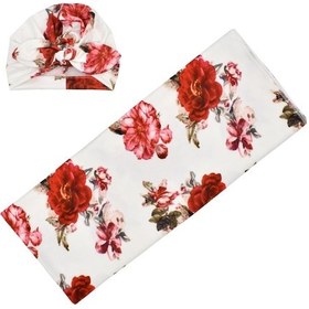 Resim Yifomall Yeni Doğan Bebek Sarımalık Ve Şapkalı Set - Poliester Elbise - 80x80 Cm - Gül Desenli Beyaz 190702 Çok Renkli 