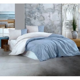 Resim Taç Kristal Mavi Çift Kişilik Nevresim Takımı 