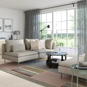 Resim IKEA Bej Şık Kanepe - 3'lü Kanepe 