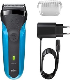 Resim Braun 310S Series 3 Islak Ve Kuru Şarj Edilebilir Elektrikli Tıraş Makinesi, Mavi 
