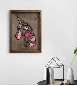 Resim Bk Home Unicorn Tasarımlı Doğal Masif Ahşap Çerçeveli Tablo 45X65 (551090059) 