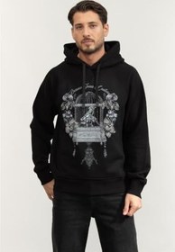 Resim VERSACE JEANS COUTURE Heavy Fleece Not Brushed Kapüşonlu Sweatshirt Siyah, 79GAIP08CF07P 