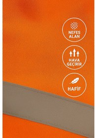 Resim Reflektörlü Fosforlu Turuncu İş Güvenliği İşçi Yeleği 