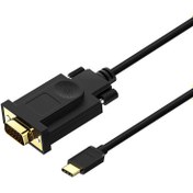 Resim Qgeem QG-UA17 Type-C to VGA Adaptörü Yüksek Çözünürlüklü Dönüştürücü Kablo 1080p 60Hz 1.8 metre 
