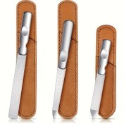 Resim Metal Tırnak Dosyası, Çift Taraflı Yeniden Kullanılabilir, Kaymaz Sap, Paslanmaz Çelik Malzeme, Deri Saklama Kutusu ile, Doğal Tırnak, Ev Salonu, Seyahat, Tırnak Sanatı için 