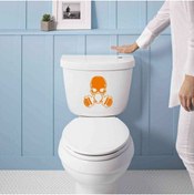 Resim cnpromosyon Gaz Maskesi Silüeti Dekoratif Wc Klozet Sticker, Çıkartma, Etiket Turuncu 