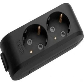 Resim Viko 2 Li Kablosuz Klemensli Priz Siyah 