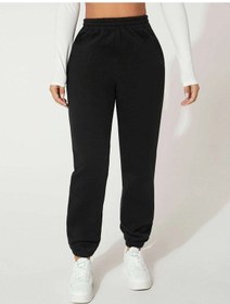 Resim Kadın Siyah Oversize Eşofman Altı - Unisex Siyah-260783 