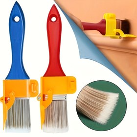 Resim Adet 5 Hafif Boya Fırçası - Plastik Saplı ve Sarıkapağı, İki Renkli (Mavi & Kızıl) Sonlandığın Tüyler, Taşinabilir DIY Duvarlar 