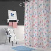 Resim MR DEER Çiçekli banyo perdesi 180x200cm tek parça banyo duş perdesi 