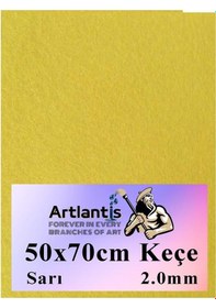 Resim Sarı Keçe 50x70 Cm 2.0 Mm 1 Adet Renkli Hobi Keçesi Elişi Keçesi Anasınıfı Kreş Okul Öncesi 