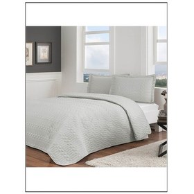 Resim Taç Yatak Örtüsü Seti Parley Gri Çift Kişilik Gri 