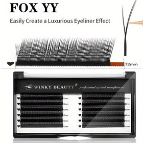 Resim Winky Beauty, Üç Katmanlı YY Tilki Kirpik Uzantıları Sunar, 0.07Mm Y Şeklinde Hazır Yapay Kirpikler İçerir, Hem Sol Hem de Sağ Göz İçin. Bu Uzatılmış YY Tilki Kirpikleri, İndirme Tarzı ile Gözlerinizi İncelikle Geliştirir ve Bireysel Kirpik Makyajı için Mükemmeldir. 