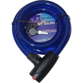 Resim OEM Motosiklet Halat Kilit Anahtarlı Mavi 22MM 150CM 