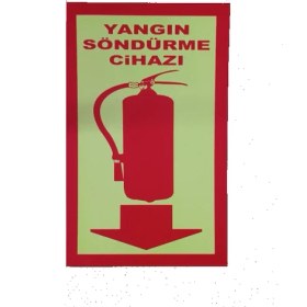 Resim Çizgi Yangın Söndürme 13X20 cm Yangın Söndürme Cihazı Gösterme Levhası Dakota Malzeme Üzerine Serigrafi Fosforlu Baskı 