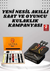 Resim NOY Powerbank Kulaklık ve 7 Kordonlu Akıllı Saat Çoklu Şarj Girişi Bluetooth Bağlantılı 