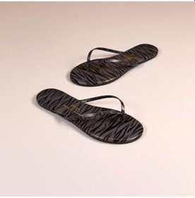 Resim Kadın Klasik Parmak Arası Zebra Desen Terlik TK-2240 