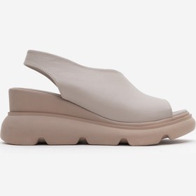 Resim Dericlub Kadın Bantlı Dolgu Taban Comfort Günlük Sandalet Gerçek Deri ZY 7712 GRİ 