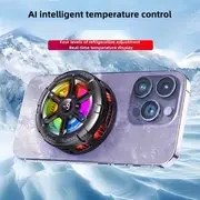 Resim AI Akıllı Sıcaklık Kontrolü Cep Telefonu Soğutma Siyah Teknoloji, Dört Seviye Soğutma Ayarı Gerçek Zamanlı Ekran, Sessiz Fan Tasarımı, Buz Manyetik Emme Engelsiz Ekran ve El, Pürüzsüz Oyun İşlemi, Kolay Oyun ve Video İzleme İçin Gerekli 