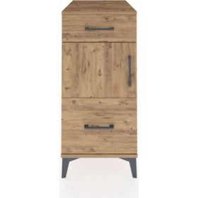 Resim Kronos Komodin Tek Raflı 2 Çekmeceli Tek Kapaklı 44X59X96 Çam-Çam 