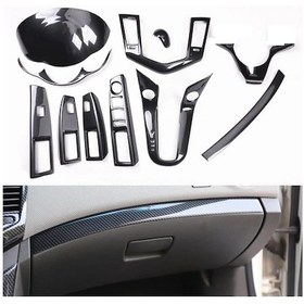 Resim Chvrolet Cruze 7d Karbon Fiber İç Göğüs Torpido Kaplama Set 10 Parça 