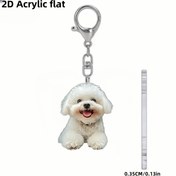 Resim [2D Düz] 2D Tasarımlı Sevimli Yavru Köpek Anahtarlık - Akrilik Araba Anahtarı ve Sırt Çantası Charmı, 0.35 İnç Sevimli Evcil Hayvan Hediyesi, Sevgililer Günü, Anneler Günü ve Doğum Günleri için Mükemmel, Küçük ve Hafif Büyüleyici Bir Aksesuar. 