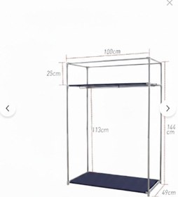 Resim Missidea Basic Portatif Bez Dolap Metal İskeletli Kumaş Gardırop Lacivert Lacivert 